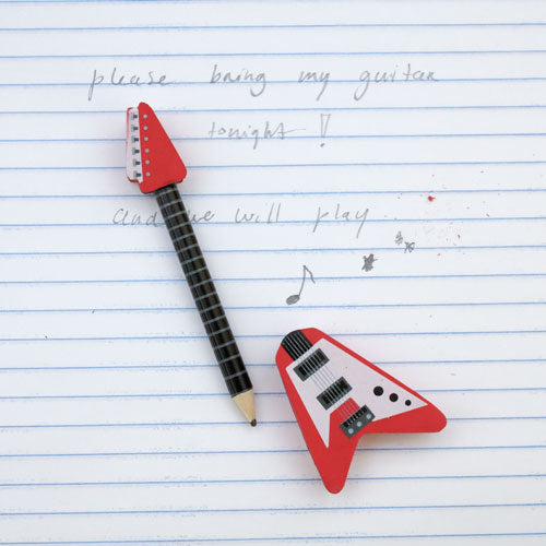 Guitar Pencil and Eraser