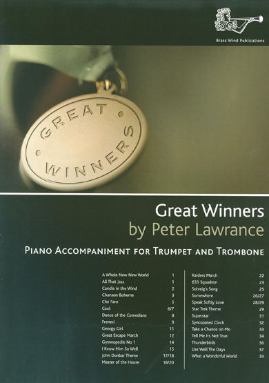 Great Winners By Peter Lawrence Piano Accompaniment
