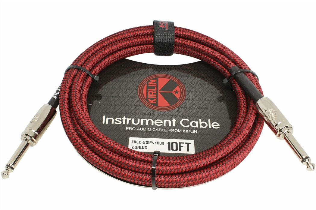 Kirlin 10ft / 3m Red Woven Straight - Straight Jack Cable